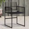 Image de vidaXL Chaises de jardin lot de 4 noir résine tressée