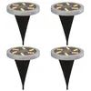 Image de vidaXL Lampes solaires de sol et piquets de sol extérieur 4 pcs, éclairage solaire au sol, éclairage de paysage solaire à LED, lampe solaire de jardin