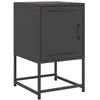 Image de vidaXL Table de Chevet Noir 36x39x60,5 cm Acier, Armoire, Armoire latérale, Support de téléphone, Table de Chevet, mobilier de Chambre à Coucher