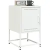 Image de vidaXL Tables de chevet 2 pcs blanc 36x39x60,5 cm acier