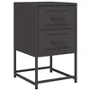 Image de vidaXL Table de Chevet Noir 36x39x60,5 cm Acier, Armoire, Armoire latérale, Support de téléphone, Table de Chevet, mobilier de Chambre à Coucher