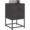 Image de vidaXL Tables de chevet 2 pcs noir 36x39x60,5 cm acier