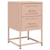 Image de vidaXL Table de Chevet Rose 36x39x60,5 cm Acier