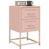 Image de vidaXL Tables de Chevet 2 pcs Rose 36x39x60,5 cm Acier, Armoire, Armoire latérale, Support de téléphone, Table de Chevet