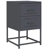 Image de vidaXL Table de Chevet Anthracite 36x39x60,5 cm Acier, Armoire, Armoire latérale, Support de téléphone, Table de Chevet, mobilier de Chambre à Coucher