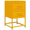Image de vidaXL Table de Chevet Jaune Moutarde 36x39x60,5 cm Acier, Armoire, Armoire latérale, Support de téléphone, Table de Chevet