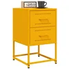 Image de vidaXL Tables de Chevet 2 pcs Jaune Moutarde 36x39x60,5 cm Acier, Armoire, Armoire latérale, Support de téléphone, Table de Chevet