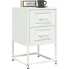 Image de vidaXL Tables de chevet 2 pcs blanc 36x39x60,5 cm acier