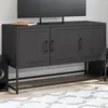 Image de vidaXL Meuble TV noir 100,5x39x60,5 cm acier