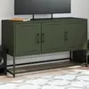 Image de vidaXL Meuble TV vert olive 100,5x39x60,5 cm acier