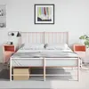 Image de vidaXL Tables de chevet 2 pcs rose 36x39x60,5 cm acier