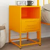 Image de vidaXL Table de chevet jaune moutarde 36x39x60,5 cm acier