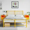 Image de vidaXL Tables de chevet 2 pcs jaune moutarde 36x39x60,5 cm acier