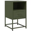 Image de vidaXL Table de Chevet Vert Olive 36x39x60,5 cm Acier, Armoire, Armoire latérale, Meuble de Chambre à Coucher, Table de Chevet, Armoire en métal