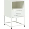 Image de vidaXL Table de Chevet Blanc 36x39x60,5 cm Acier, Armoire, Armoire latérale, Meuble de Chambre à Coucher, Table de Chevet, Armoire en métal
