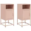 Image de Tables de chevet 2 pcs rose 36x39x78 cm acier