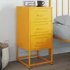 Image de vidaXL Table de chevet jaune moutarde 36x39x78 cm acier