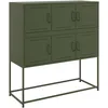 Image de vidaXL Buffet, Armoire avec Porte, Placard avec Rangement, Organisateur de Salle de Séjour Salon Maison Intérieur, Vert Olive 100,5x39x107 cm Acier
