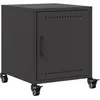 Image de vidaXL Table de Chevet Noir 36x39x43,5 cm Acier, Armoire, Armoire latérale, Support de téléphone, Table de Chevet, mobilier de Chambre à Coucher