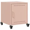 Image de vidaXL Table de Chevet Rose 36x38,5x43,5 cm Acier, Armoire, Armoire latérale, Support de téléphone, Table de Chevet, mobilier de Chambre à Coucher