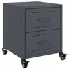 Image de vidaXL Table de Chevet Anthracite 36x39x43,5 cm Acier, Armoire, Meubles de Chambre à Coucher, Support de téléphone, Armoire d'appoint
