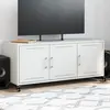 Image de vidaXL Meuble TV blanc 100,5x39x43,5 cm acier