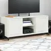 Image de vidaXL Meuble TV blanc 100,5x39x43,5 cm acier