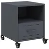 Image de vidaXL Table de Chevet Anthracite 36x39x43,5 cm Acier, Armoire, Meubles de Chambre à Coucher, Support de téléphone, Armoire d'appoint