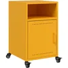 Image de vidaXL Table de Chevet Jaune Moutarde 36x39x59 cm Acier, Armoire, Meubles de Chambre à Coucher, Support de téléphone, Armoire d'appoint