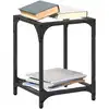 Image de vidaXL Table basse avec dessus en verre transparent 30x30x40 cm acier