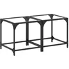 Image de vidaXL Tables Basses avec Dessus en Verre Transparent 2 pcs Acier, Table d'appoint, Table de Salon, Table à thé, Bout de canapé, Table d’extrémité