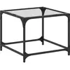 Image de vidaXL Table basse avec dessus en verre transparent 50x50x40 cm acier