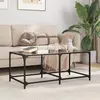 Image de vidaXL Table basse avec dessus en verre noir 98,5x50x40 cm acier