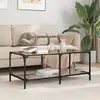 Image de vidaXL Table basse avec dessus en verre noir 98,5x50x40 cm acier