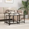 Image de vidaXL Tables basses gigognes 2 pcs dessus en verre noir acier
