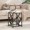 Image de vidaXL Table basse avec dessus en verre transparent 30x30x41 cm acier