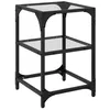 Image de vidaXL Table Basse avec Dessus en Verre Transparent 30x30x45 cm Acier, Table d'appoint, Table de Salon, Table à thé, Bout de canapé, Table d’extrémité
