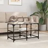 Image de vidaXL Table basse avec dessus en verre transparent 78,5x40x45cm acier