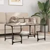 Image de vidaXL Table basse avec dessus en verre transparent 98,5x50x45cm acier