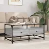 Image de vidaXL Table basse avec dessus en verre sonoma gris 98,5x50x45cm acier
