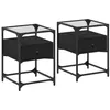 Image de vidaXL Tables de Chevet 2 pcs Noir 40x40x55 cm Bois d’ingénierie, Meuble de Chevet, Table d'appoint, Armoire de lit, Armoire de Chevet, Table de Nuit