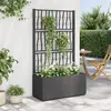 Image de vidaXL Jardinière avec treillis gris foncé 80x36x140 cm PP