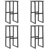 Image de vidaXL Tabourets de Bar Lot de 4 Noir Acier Enduit de Poudre, Chaise de Salle à Manger, Tabouret de Petit-déjeuner, Chaise de Cuisine, Chaise