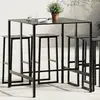 Image de vidaXL Table de bar noir 100x100x110 cm acier enduit de poudre