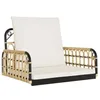 Image de vidaXL Balancelle avec Coussins 63x58x39 cm résine tressée Acier, Chaise hamac, balançoire hamac, Chaise à Bascule de Jardin, Chaise Suspendue