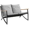 Image de vidaXL Banc de Jardin avec Coussins 120 cm Noir Acier, Banc, Banc de Parc, siège d'extérieur, Banc d’extérieur, Banc de Patio, Meuble de Jardin