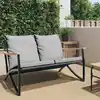 Image de vidaXL Banc de jardin avec coussins 120 cm noir acier