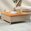 Image de vidaXL Table de jardin beige 70x70x25 cm résine tressée et bois acacia