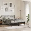 Image de vidaXL Cadre de lit métal sans matelas avec tête de lit noir 135x190cm