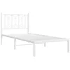 Image de vidaXL Cadre de lit métal sans Matelas avec tête de lit Blanc 75x190cm